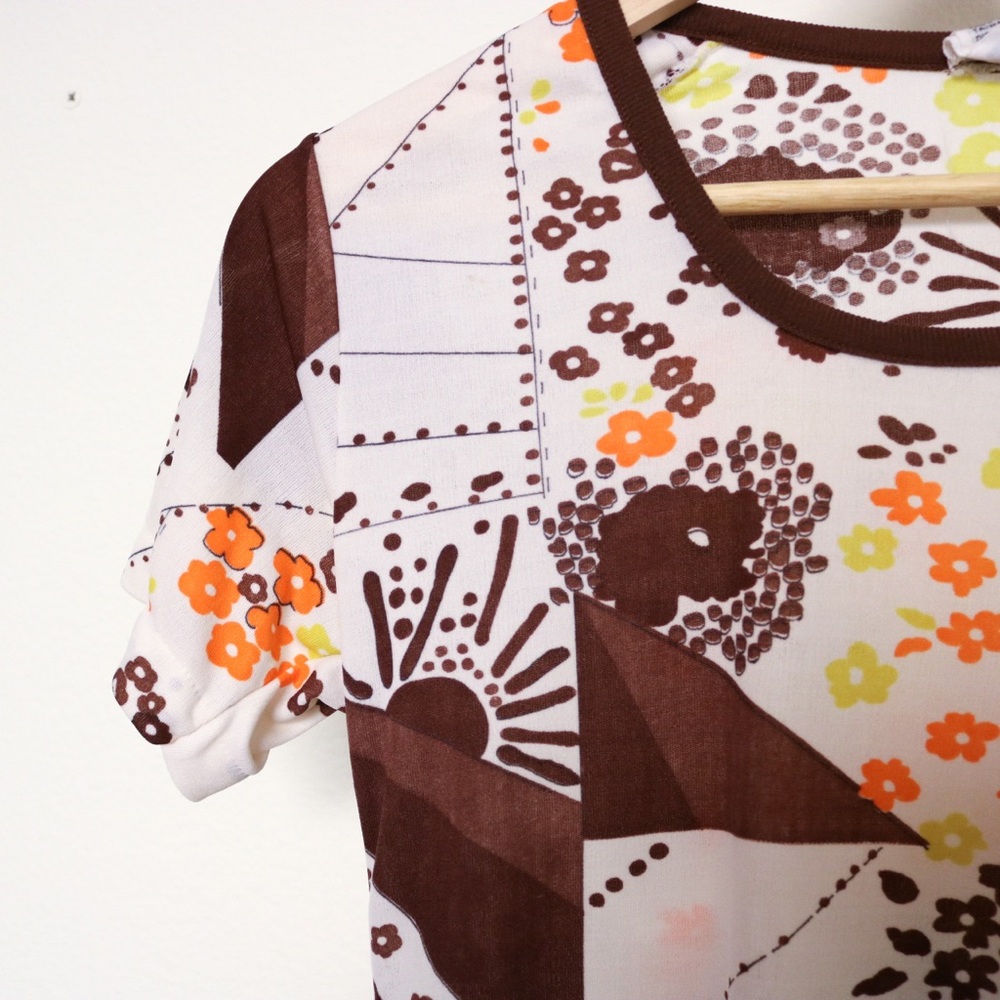 True Vintage 1960s Retro Bodysuit Top - Picture 3 of 5
